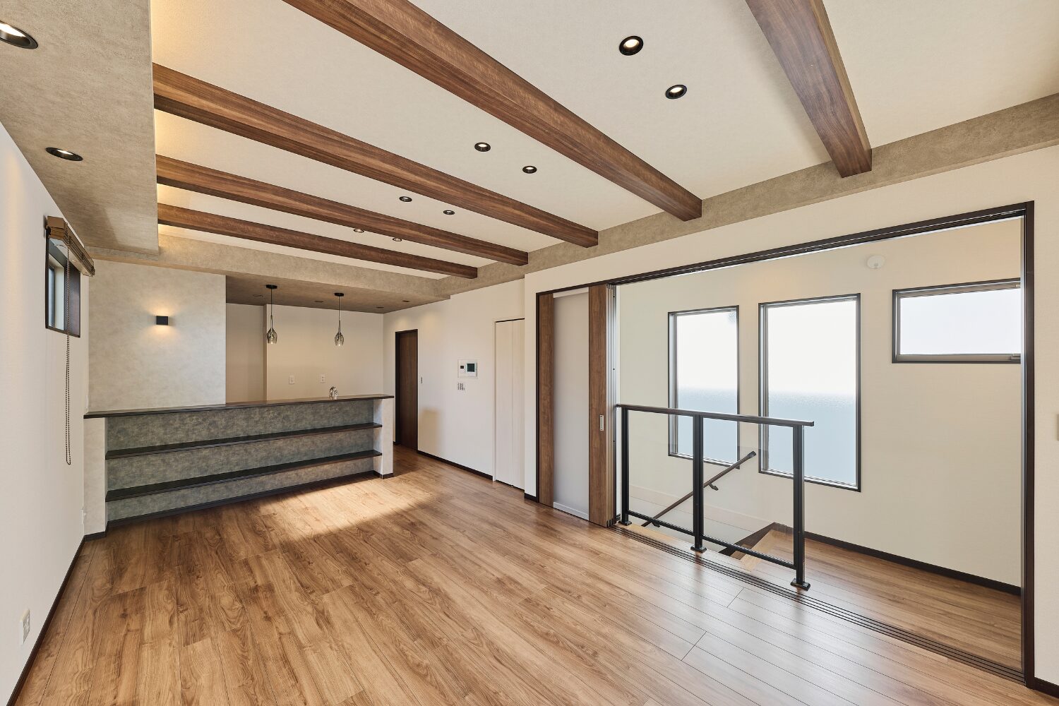 玉善の注文住宅。施工事例のリビング写真。